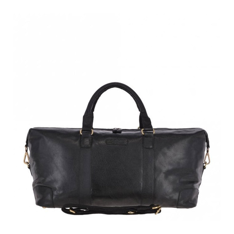 Large Leather Vintage Holdall - Black
