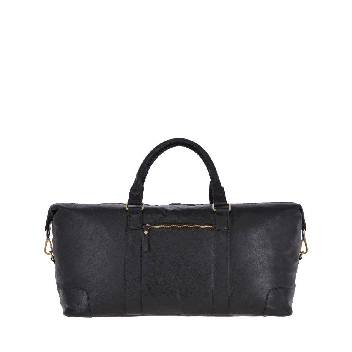 Large Leather Vintage Holdall - Black