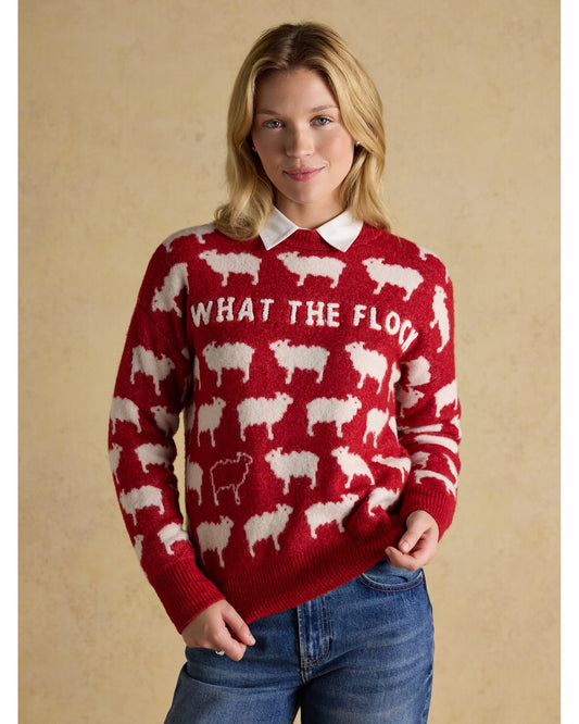 What The Flock Intarsia Knitted Jumper