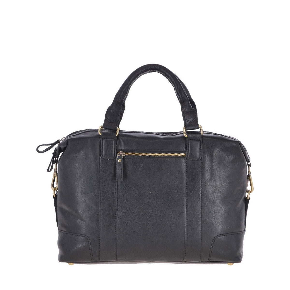 Leather Vintage Laptop Work Bag Black : G-34