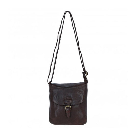 Luxury Small Leather Flight Bag Brandy: D-90