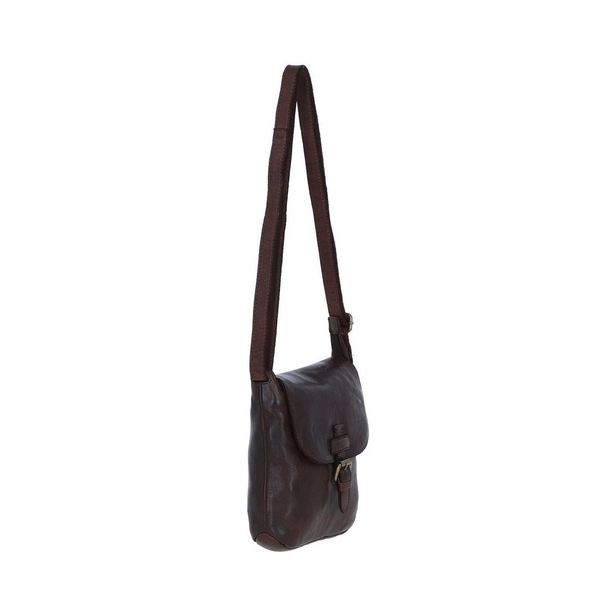 Luxury Small Leather Flight Bag Brandy: D-90