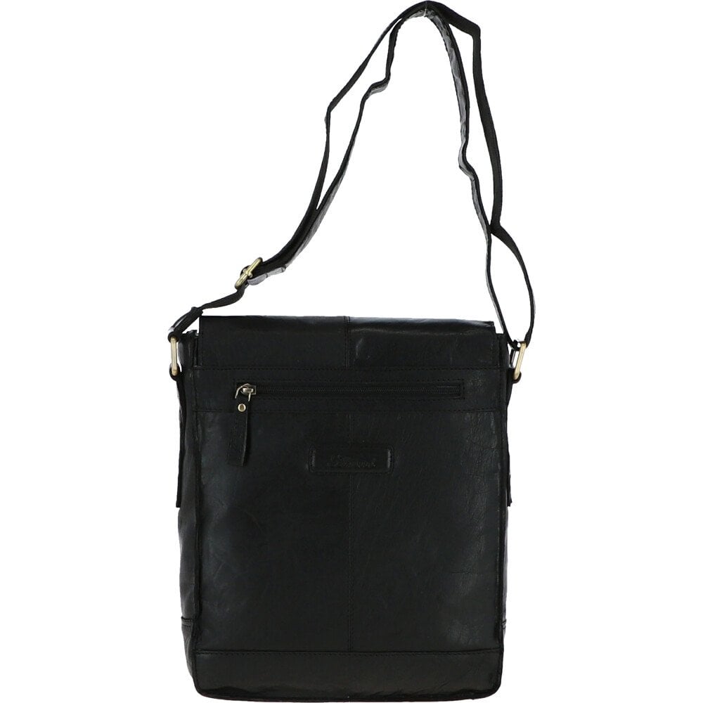 Medium Vintage Wash Leather Travel Bag Black: G-32