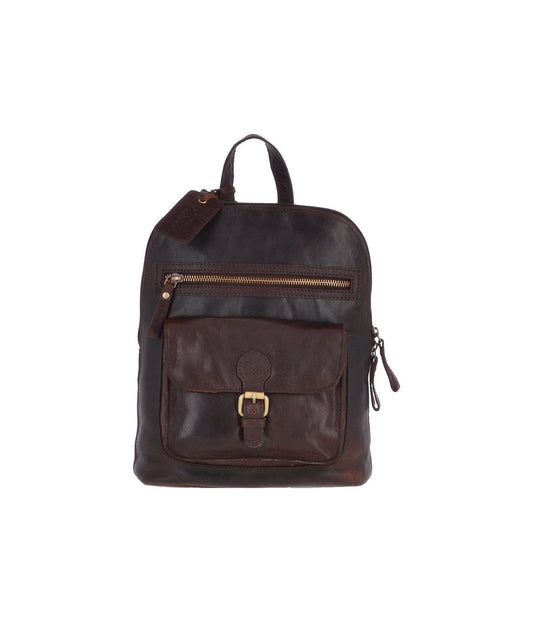 Small Vintage Leather Backpack Brandy – G25