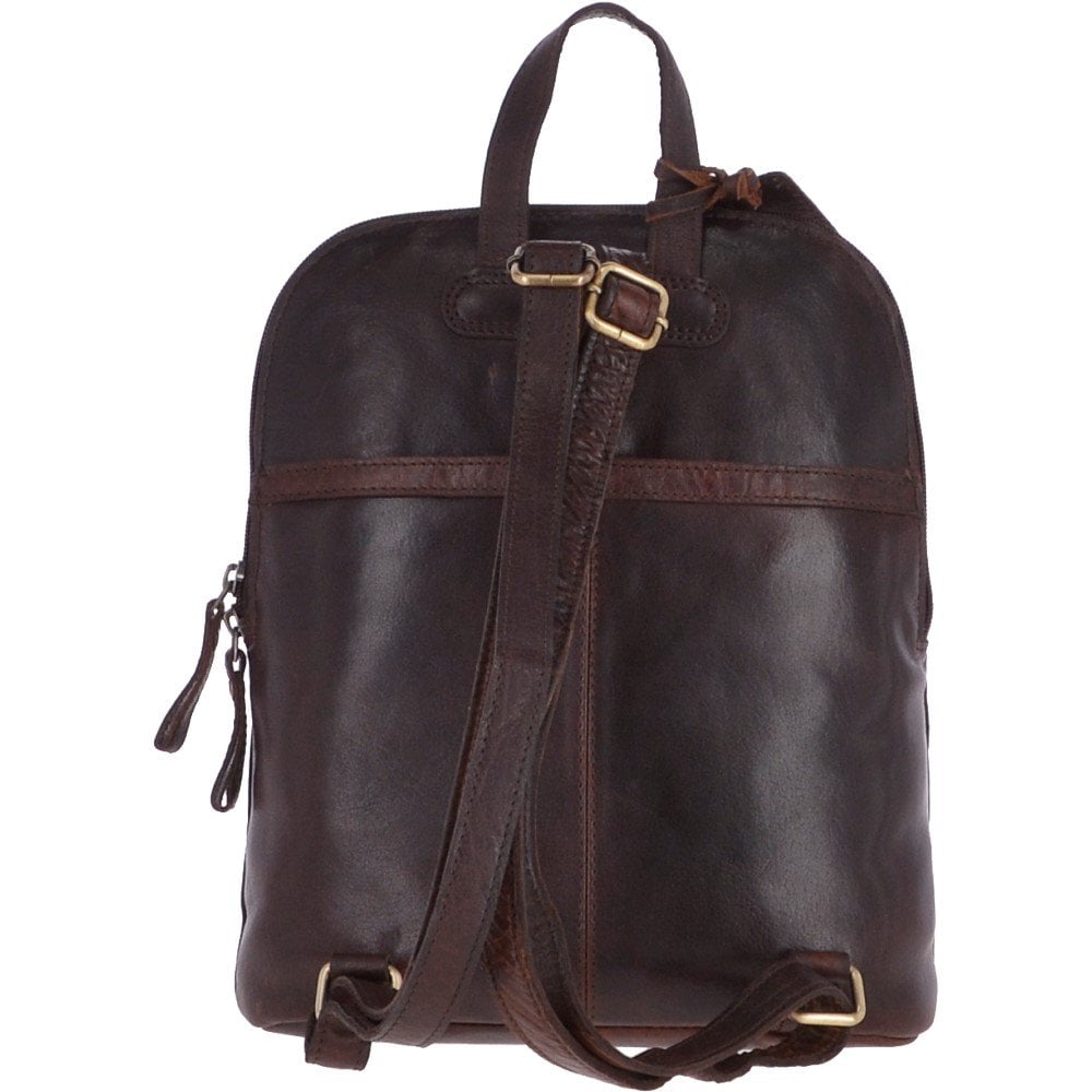 Small Vintage Leather Backpack Brandy – G25