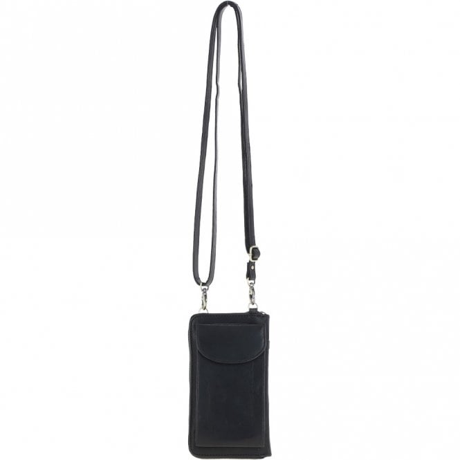 Ladies Leather Phonebag/Purse - Black