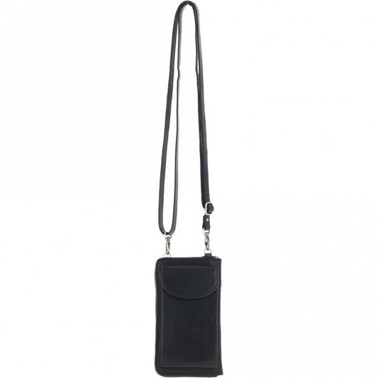 Ladies Leather Phonebag/Purse - Black