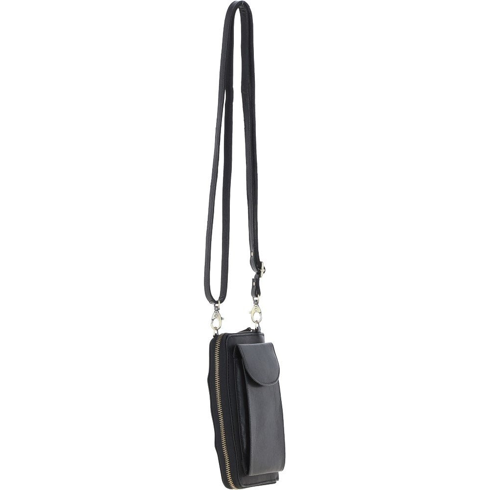 Ladies Leather Phonebag/Purse - Black