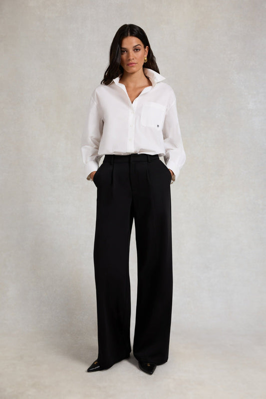 Pleated Wide Leg Trouser