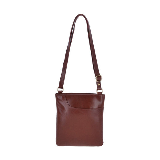 Vegetable Tanned Small Leather Cross body Shoulder Bag Chestnut : V-21