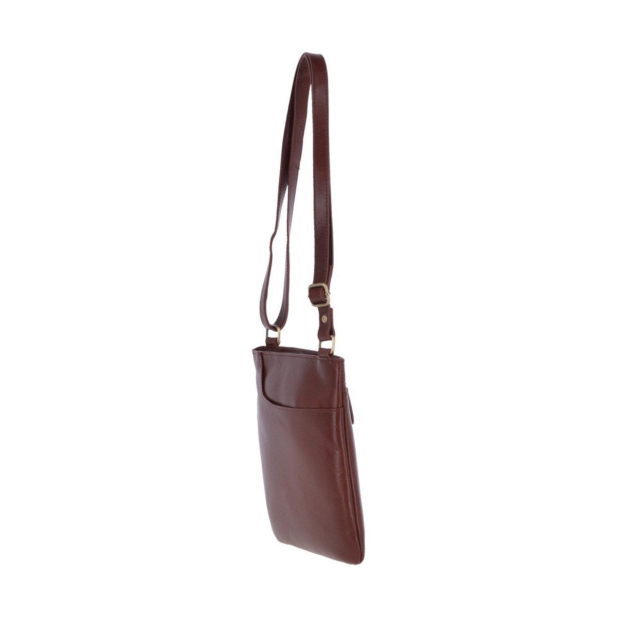 Vegetable Tanned Small Leather Cross body Shoulder Bag Chestnut : V-21