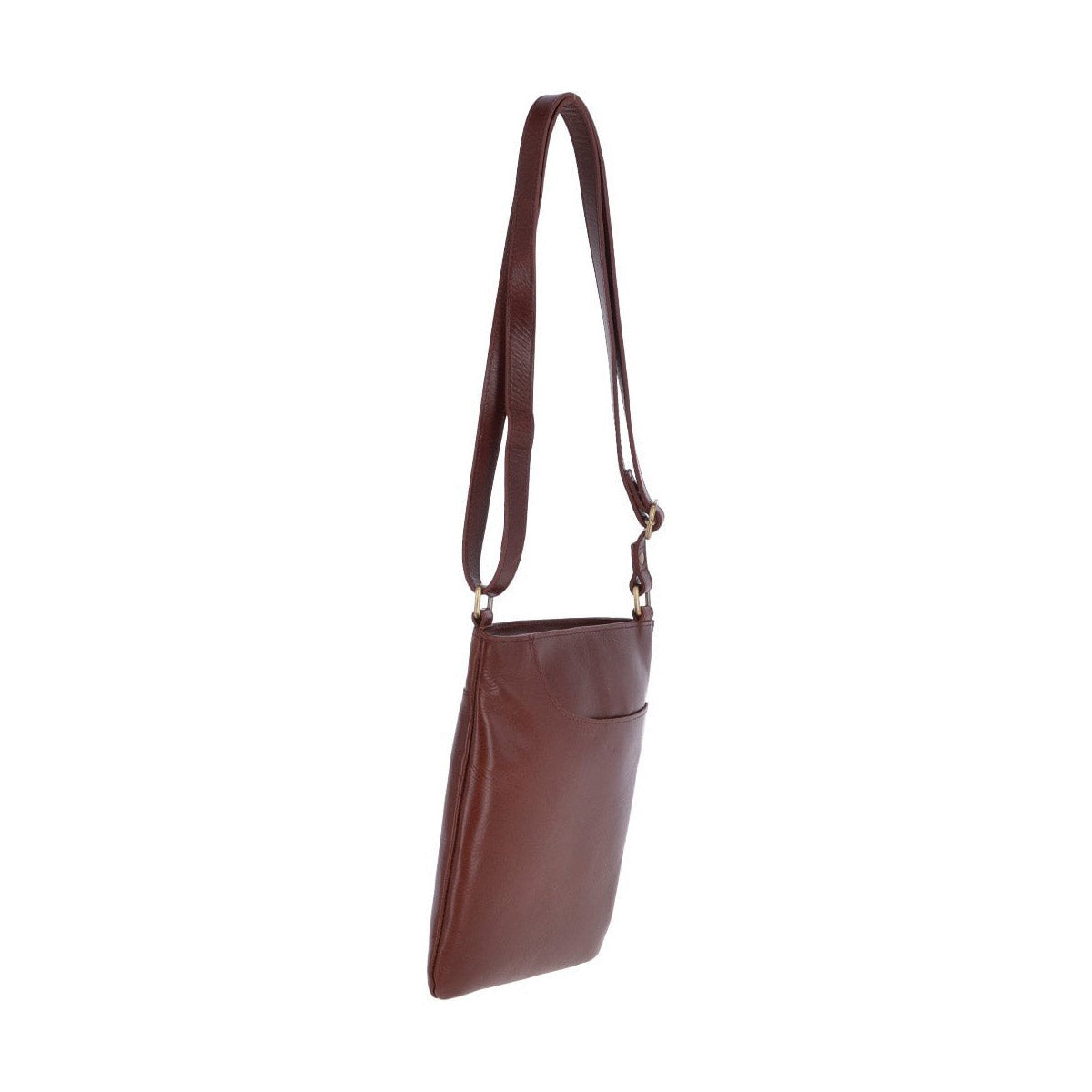 Vegetable Tanned Small Leather Cross body Shoulder Bag Chestnut : V-21