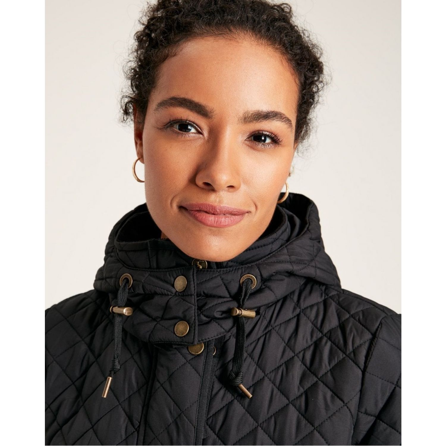 Joules Chatsworth Diamond Quilted Coat With Hood 223331