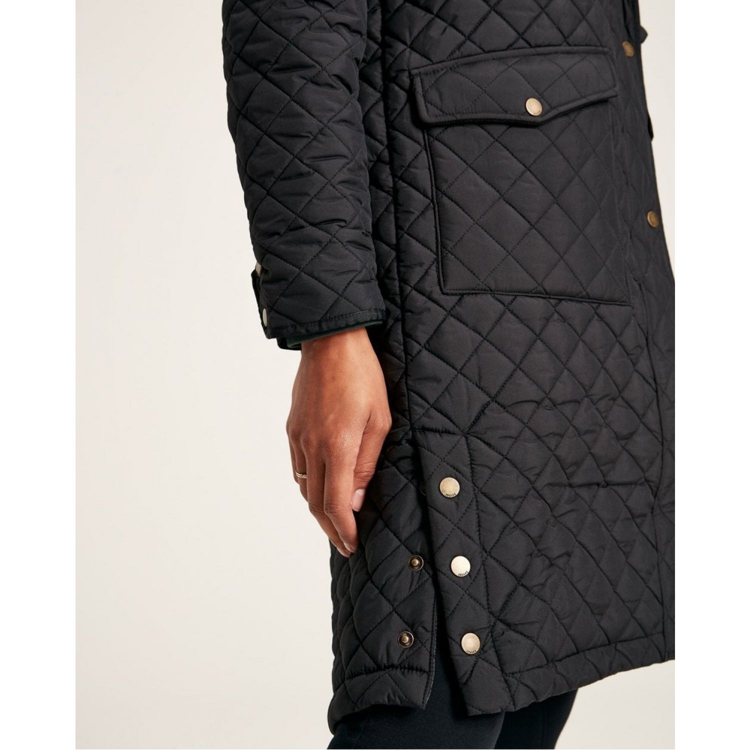 Joules Chatsworth Diamond Quilted Coat With Hood 223331