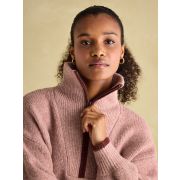 Elmore Pink Knitted Quarter Zip Jumper