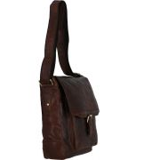 A4 Leather Cross Body Bag-Brandy