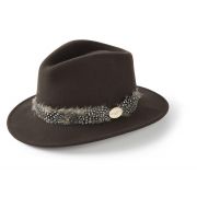 The Suffolk Fedora (Guinea Feather Wrap)