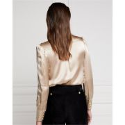 Silk V-Neck Blouse - Champagne