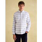 Welford White Cotton Check Shirt