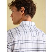 Welford White Cotton Check Shirt