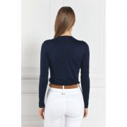 Buttoned Knit Crew Neck Jumper