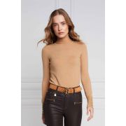 Buttoned Knit Roll Neck