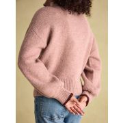 Elmore Pink Knitted Quarter Zip Jumper