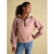 Elmore Pink Knitted Quarter Zip Jumper