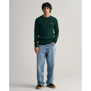 Cotton Cable Knit Crew Neck Sweater