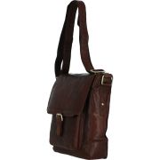 A4 Leather Cross Body Bag-Brandy