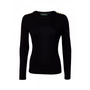 Long Sleeve Crew Neck Tee - Black