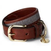 HC Classic Dog Collar - Chestnut & Tweed