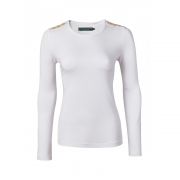 Long Sleeve Crew Neck Tee - White