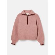 Elmore Pink Knitted Quarter Zip Jumper