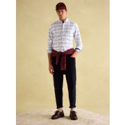 Welford White Cotton Check Shirt