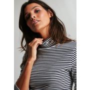 Clarissa Stripe Roll Neck Top