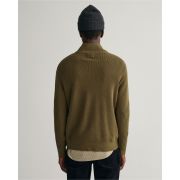 Ribbed Cotton Wool Half-Zip Sweater