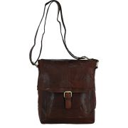 A4 Leather Cross Body Bag-Brandy