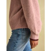 Elmore Pink Knitted Quarter Zip Jumper