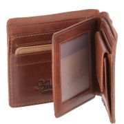 RFid 8 Card Mens Leather Wallet- Chestnut