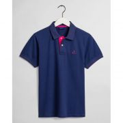 Contrast Collar Pique Polo Shirt