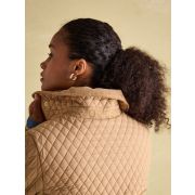 Rosewell Tan Brown Showerproof Longline Diamond Quilted Coat