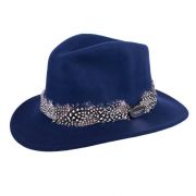 The Suffolk Fedora (Guinea Feather Wrap)