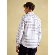 Welford White Cotton Check Shirt