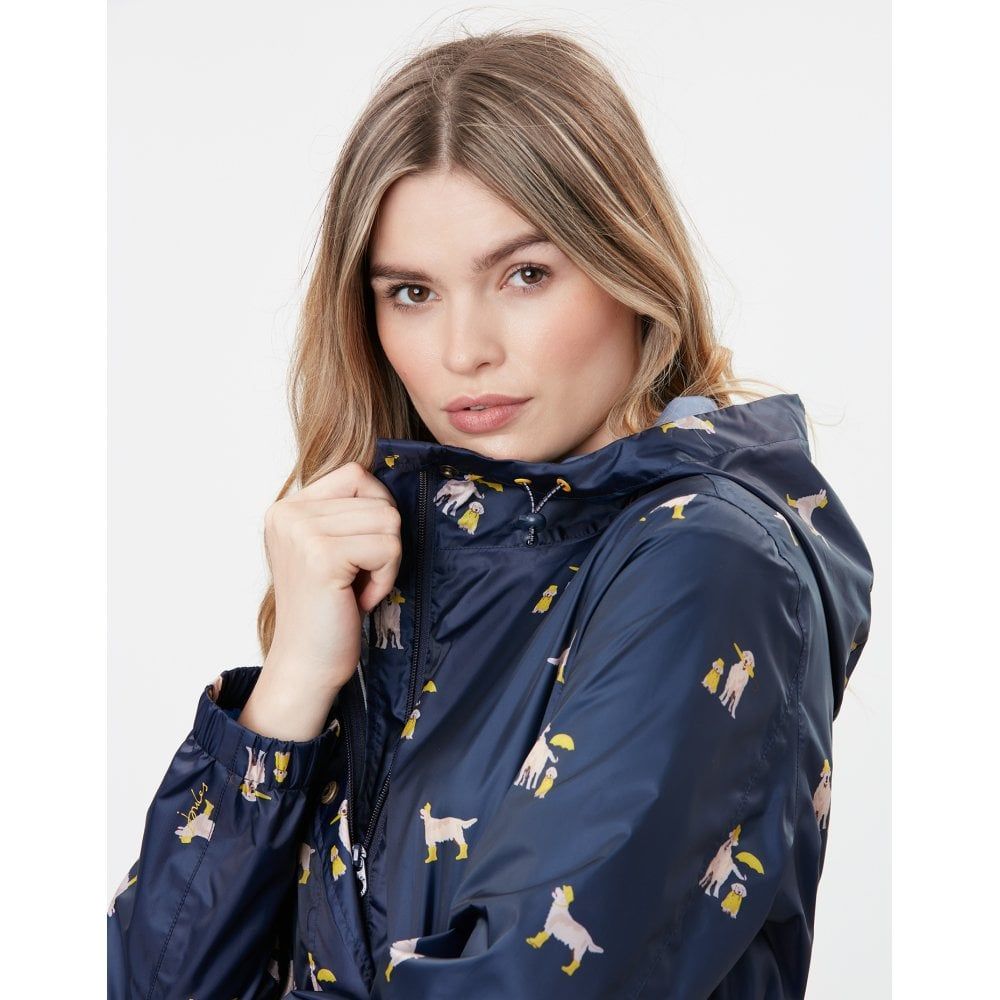 Joules golightly printed waterproof packaway coat best sale