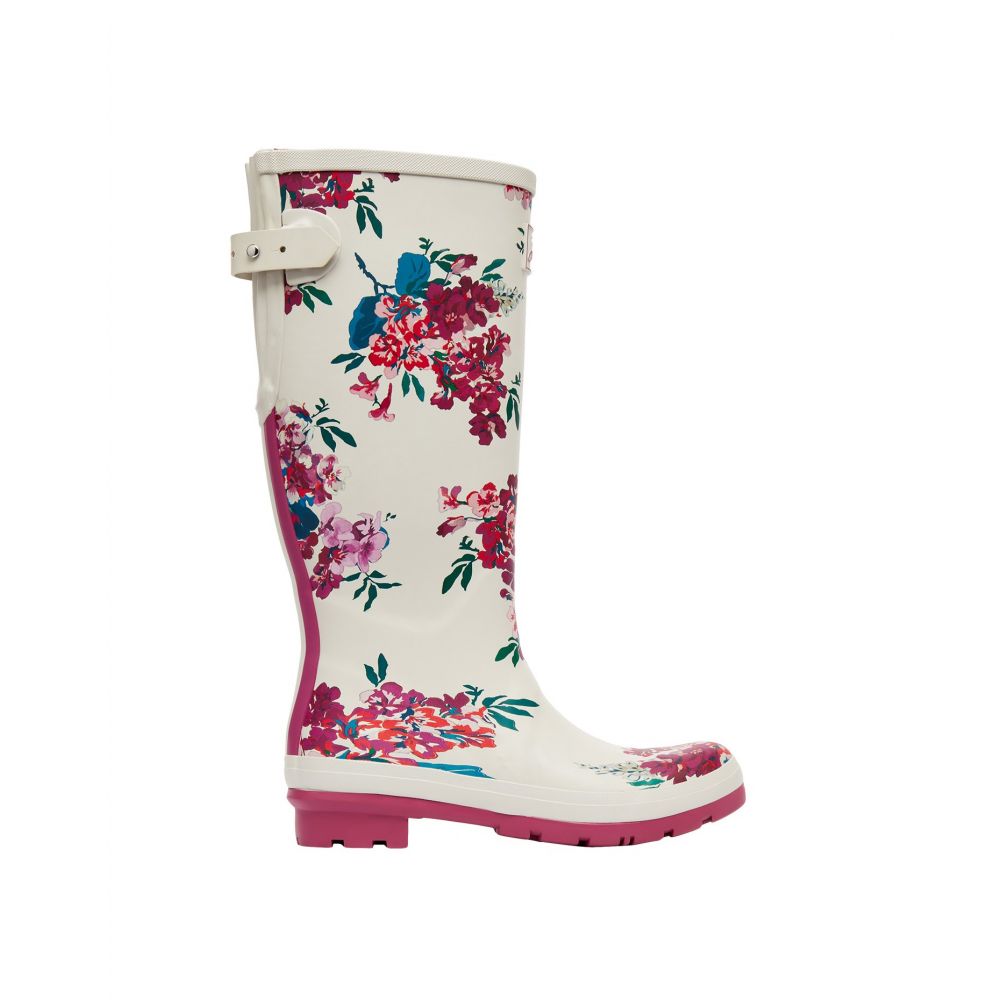 Joules Printed Wellies With Adjustable Back Gusset 218256